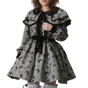 Bow Print Classical Op With Cape Gothic695 By Bodyline