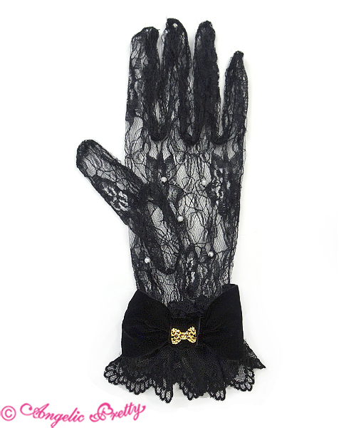 Bell Ribbon Lace Gloves by Angelic Pretty